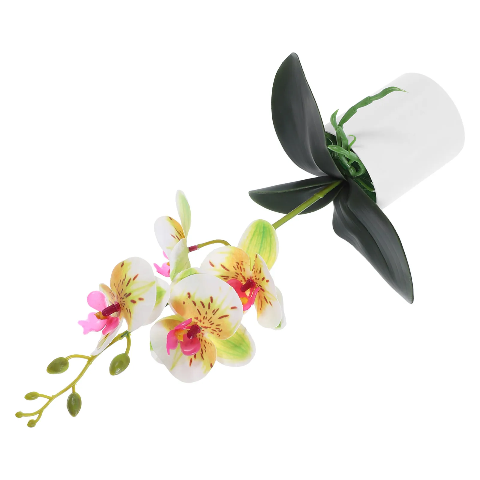 

Potted Orchid Flowers Realistic Simulation Phalaenopsis Desktop Decor Fake Faux Potted Flower Plants Plastic