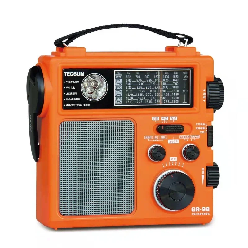 AM/FM/SW Radio DSP Digital Demodulation FM Medium Wave Short Wave Small Pointer Hand-cranked Home Emergency Radio