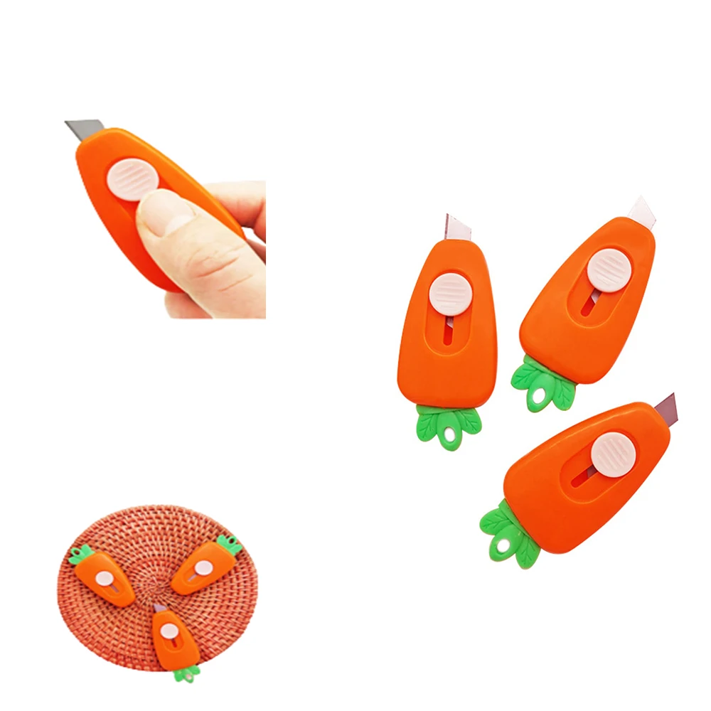 Portable Cute Mini Carrot Utility Knife Express Unpacking Envelope Paper Cutting Art Knife Stationery Office School Supplies