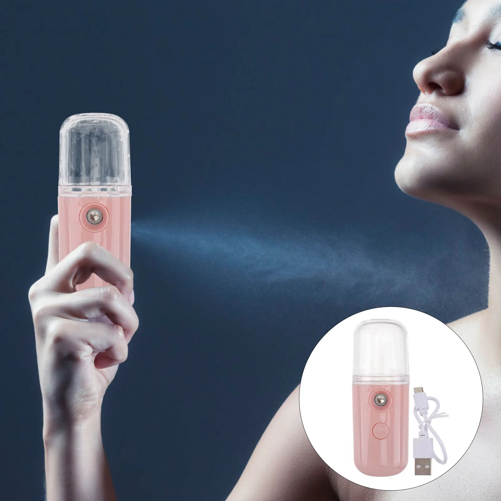 

Facial Hydration Device Face Humidifier Mist Machine Portable Steamer USB Charging Home Use ABS PC Material