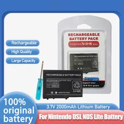 PURFIELD Rechargeable Lithium-ion Battery 3.7V 2000mAh For Nintendo DS Lite Replacement Battery Pack With Mini Screwdriver