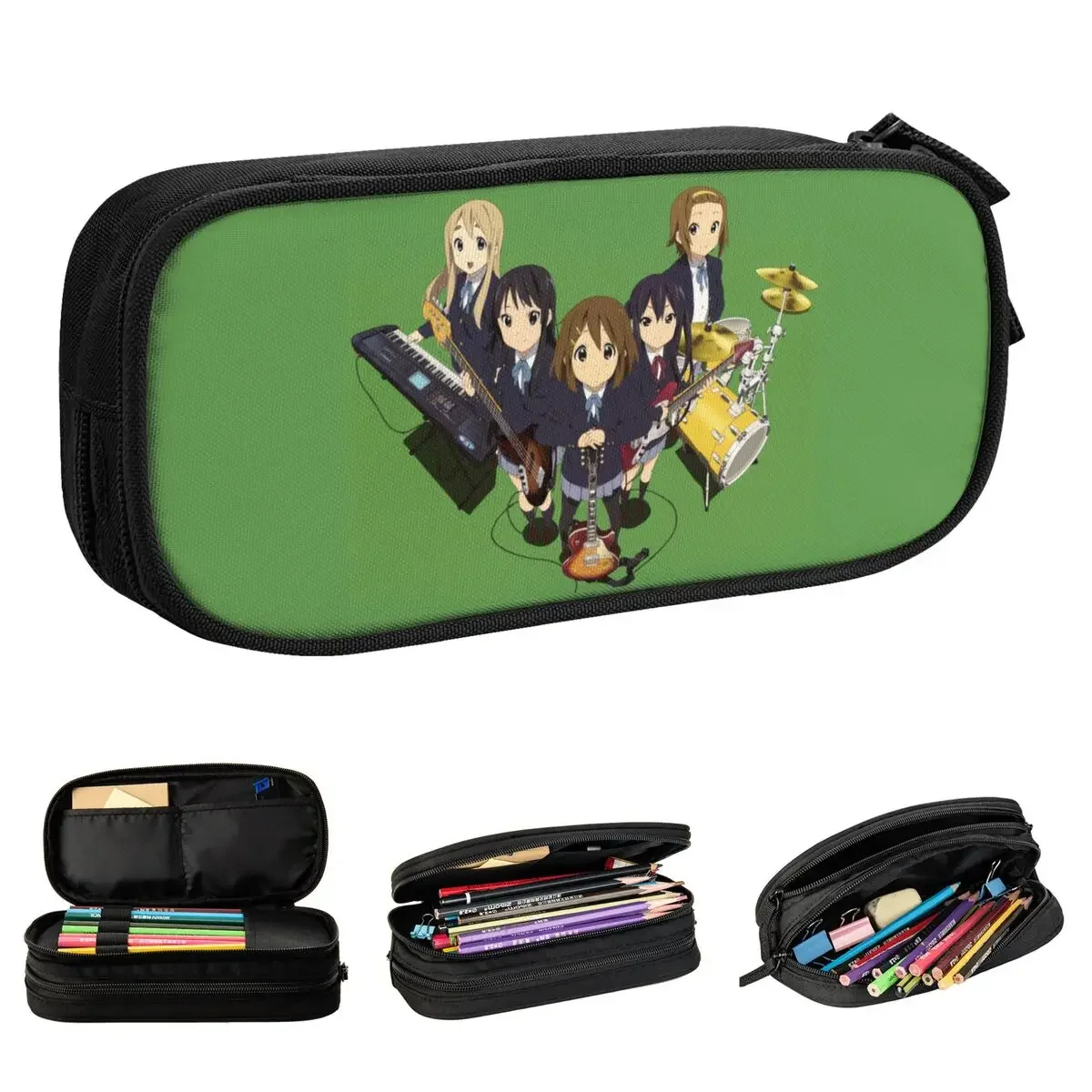 K-On Houkago Tea Time Pencil Case Japan Music Anime Pencilcases Pen Box Kids Big Capacity Bag School Supplies Gift Stationery