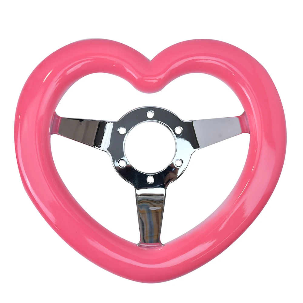 TIYPEOR ABS التدرج الوردي العالمي الرياضة عجلة القيادة 320 مللي متر على شكل قلب الانجراف محاكاة سباق لعبة عجلة القيادة