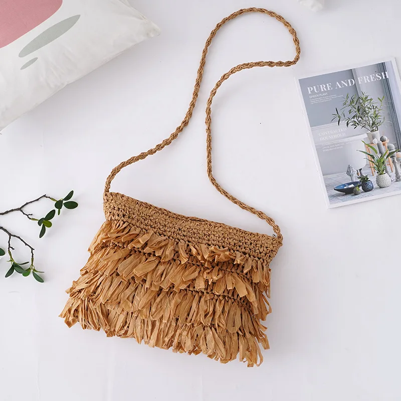 Square tassel bag Amazon cross-border hot fashion seaside vacation beach bag bag