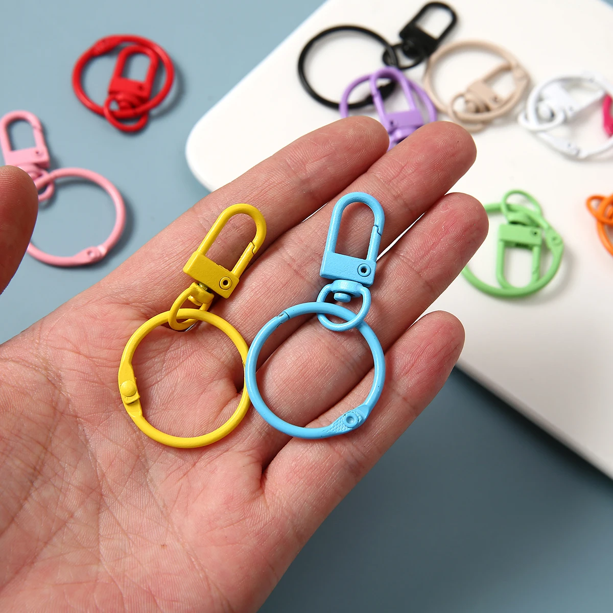 Colorful Round Book Circle Key Ring Buckle  Key Chains For Jewelry Making Finding Accessories DIY  Supplies Wholesale