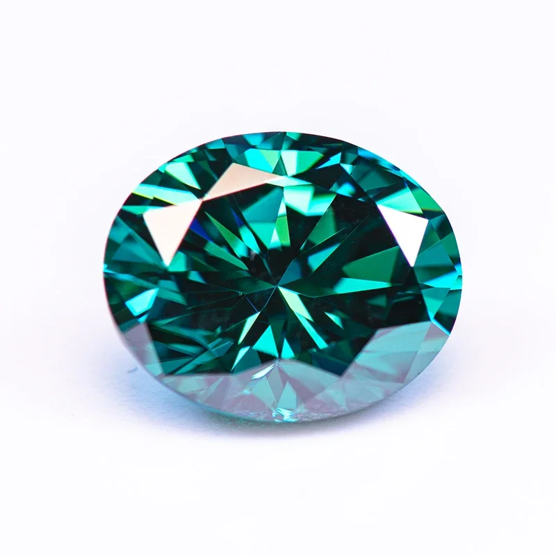 

Moissanite Stone Primary Emerald Colour Oval Cut Lab Created Synthetic Gemstone Passed Diamond Tester Comes with GRA Certificate