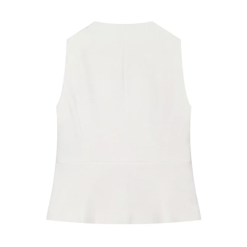 Guobioziy Women's Top 2026 New V-Neck Sleeveless Blazer Vest Minimalist Commuter Style with Built-In Skin-Friendly Lining