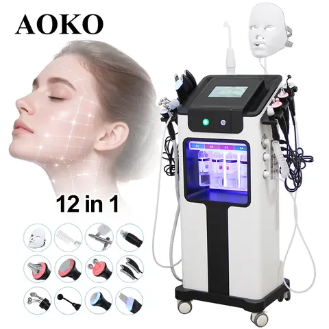 12-in-1 Women Beauty Equipment Bubble Oxyge Ultrasonic Scrubber Hydro Machine  Aqua Peeling Lift Skin Bubble Moisturizer Oxygen Machine