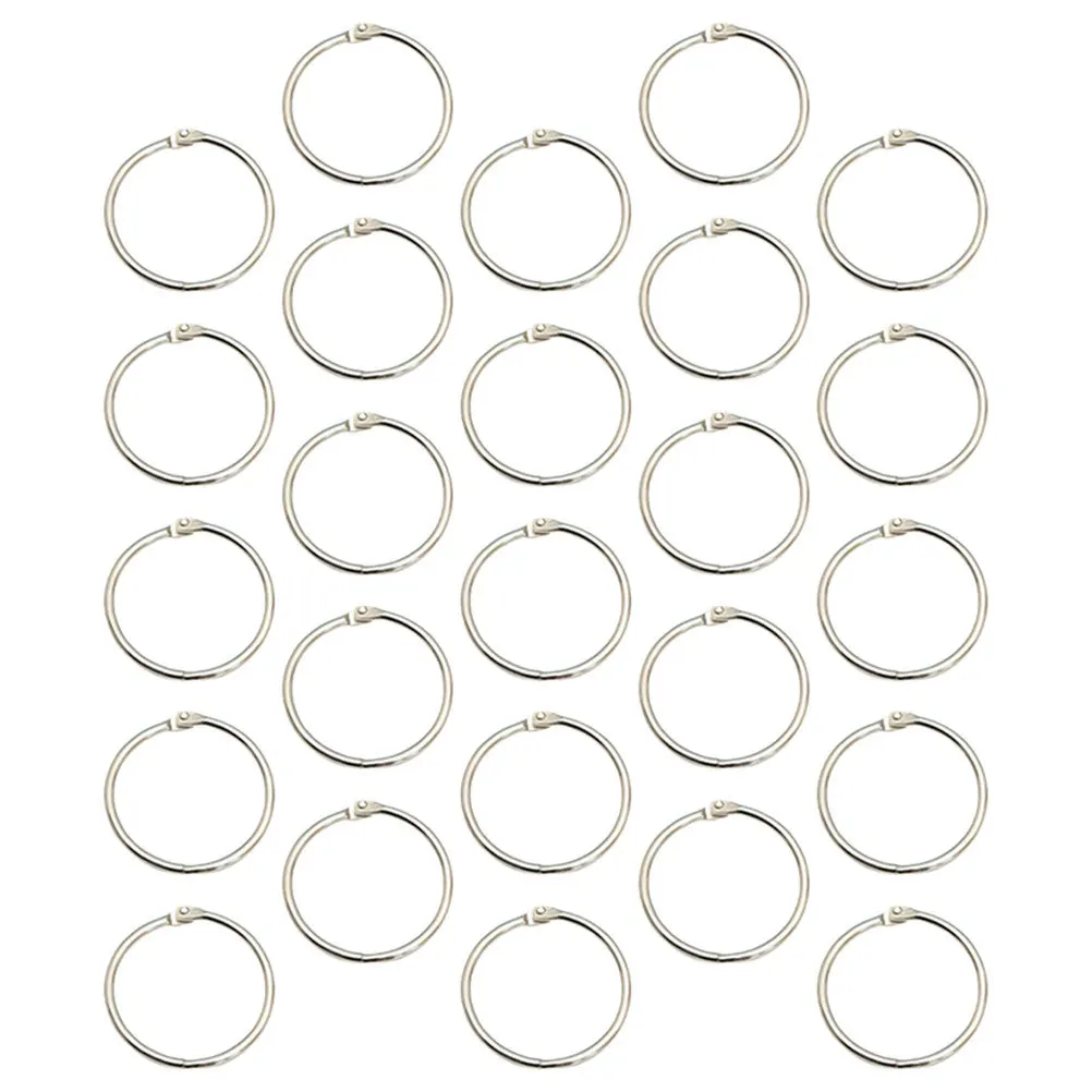 25Pcs Metal Binding Rings Strong Long-Lasting Book Binder Clips for Notebooks Index Cards Scrapbooking Organizing