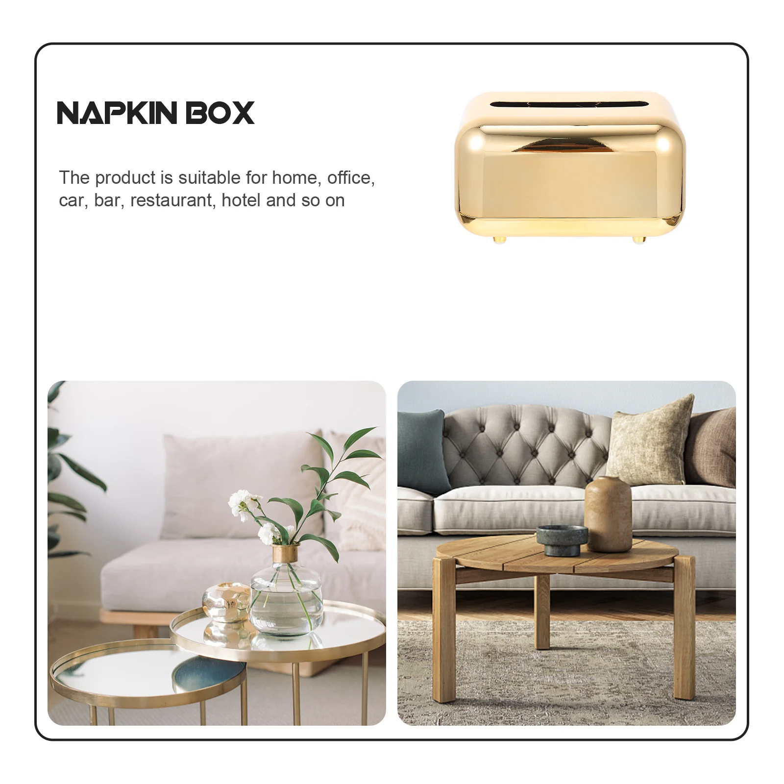 

Mirror Surface Tissue Holder ABS Plastic Spring Tissue Container Decorative Paper Box Easy Extract Napkin Storage for Home