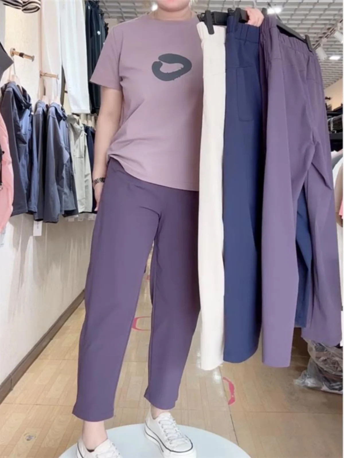 Bla Thin Harlan Pants Qui Dry Crop Pants Faionable Pantalones de mujer de nueve puntos Coreano Sle Commute Wind ket Diseño H...