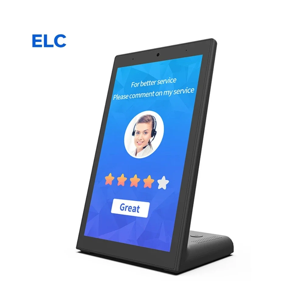 2025 Hot Selling L-Shape Desk Stand Design Tablet 10 Inch Android Ethernet RJ45 Port POE NFC Display