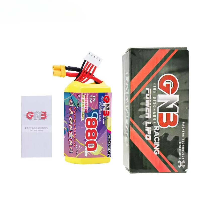 1pcs new GNB 4S 880mAh 15.2V 160C/320C HV Lipo Battery With XT30 Plug for FPV Airplane Helicopter Drone Quadcopter Parts Battery