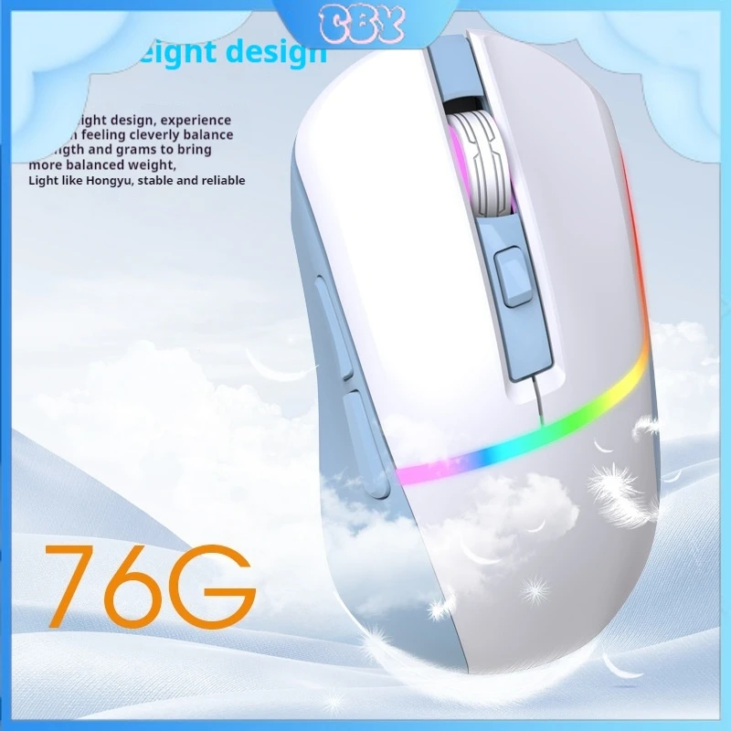 Y-Fruitful M96 Wireless Mouse With Battery Lightweight Design E-Sports Game Three-Mode Connection Design Bluetooth Rgb Lamp