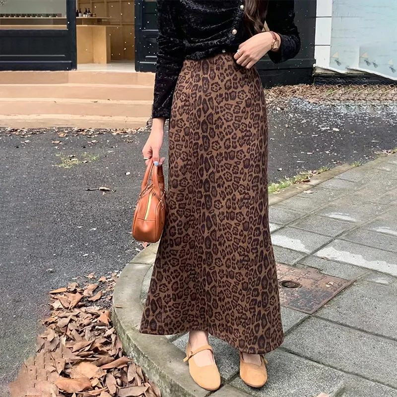 

Long Patterned Fishtail Skirt, New 2025 Autumn/winter Retro Versatile Long Skirt