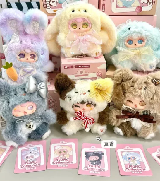

Lucky Deer Nai Nororo Studio Nini Poka Fluffy Rabbit Blind Box Cute Vinyl Face Stuffed Doll For Toy Collectors Home Decor