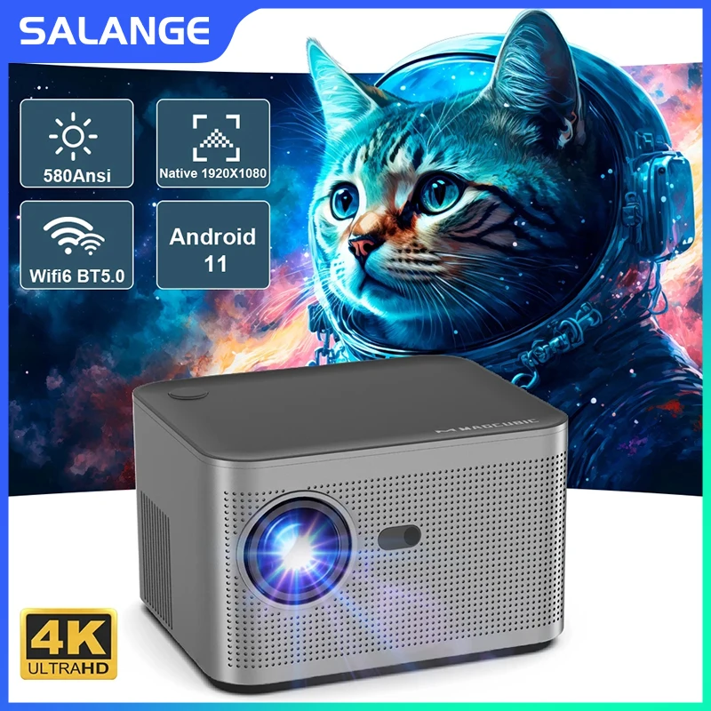 

Salange HY350 LCD Video Projector Wifi6 BT5.0 1080P HD 4K Android 11.0 LED Home Theater Electronic Focus Home Cinema Projetors