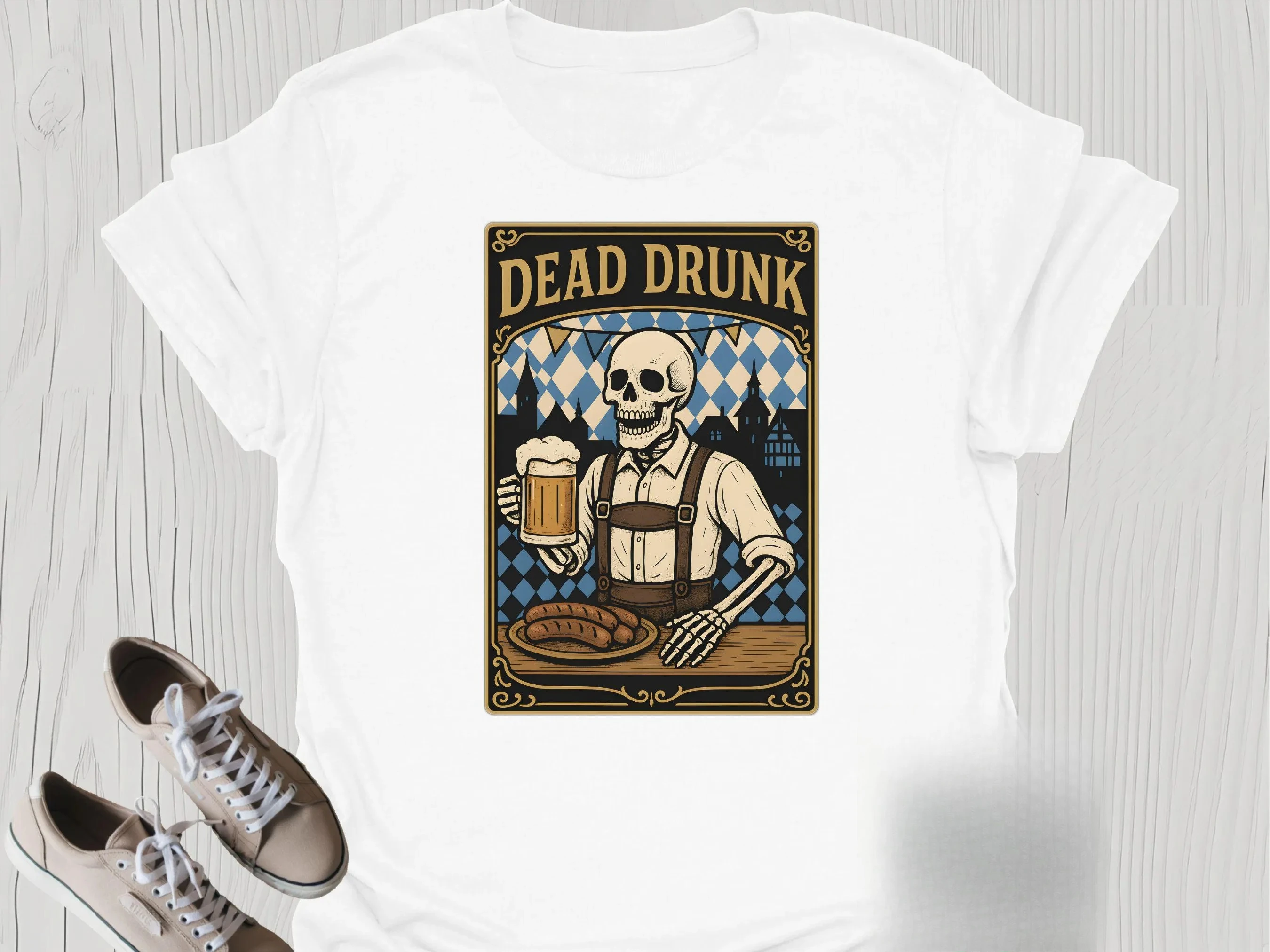 قميص رجالي من Dead Drunk Oktoberfest قميص حفلات أكتوبرفست البافاري | قميص المهرجان الألماني لمحبي البيرة | قميص شرب البيرة #2