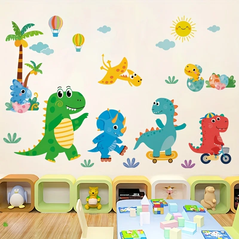 1pc dinosaur theme wall stickers, self-adhesive stickers, suitable for living room, bedroom, study.