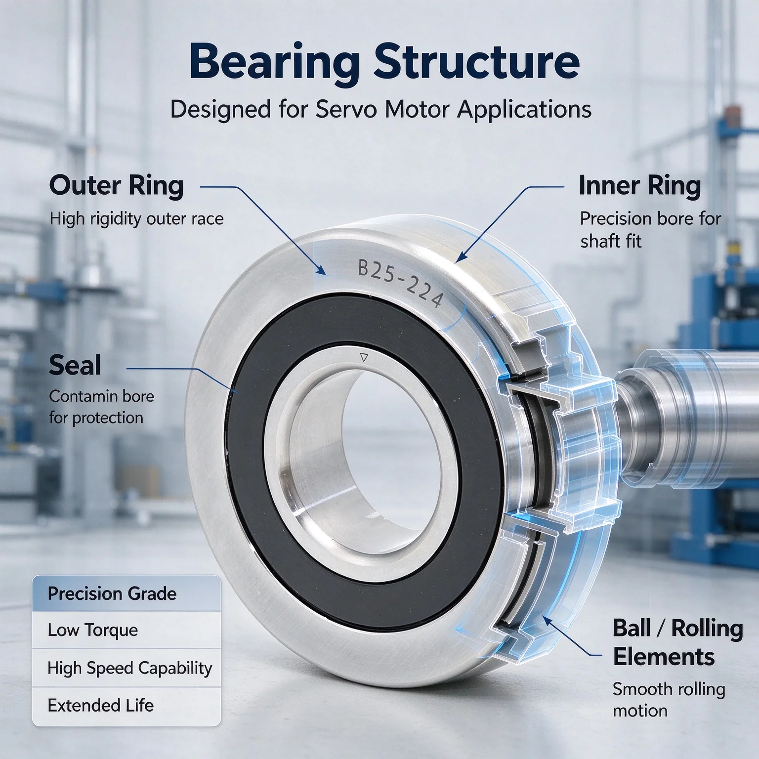 NSK Ceramic Ball Bearings for Servo Motors F-568217 F-568240 F-568241 F-563087 F-563088 F-563090 F-563091 F-567384 F-569109