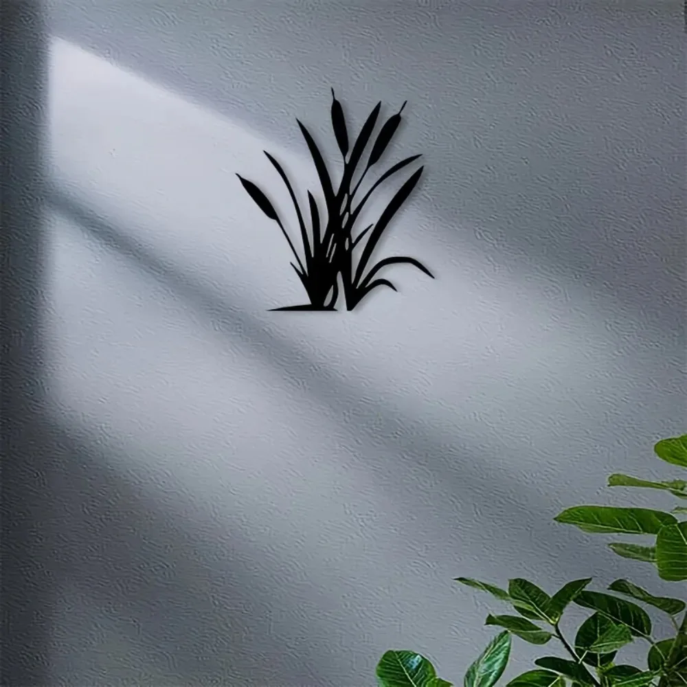 CIFBUY Iron Wall Art Cattail Metal Waterproof Sculpture For Home Garden Hanging Decor Nature Lover Gift