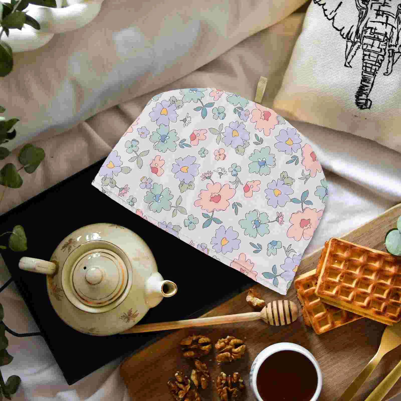 Teapot Insulation Cover Kettle Printed Cozy Heater Insulated Floral Cosy Anti-scald Cloth Warmer Covers