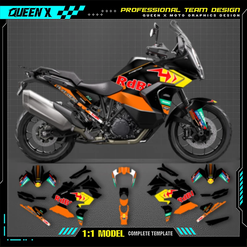 

Queen X MOTOR For KTM 2021 2022 2023 ADV 1290 R S Full Set Motorcycle Graphics Decals Stickers Kits 009