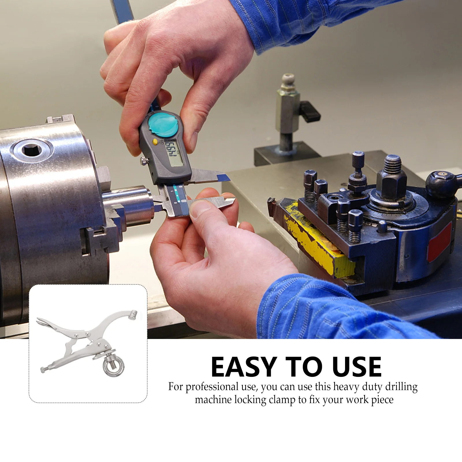 

1Pcs Drill Press Locking Clamp Heavy Duty Carbon Steel Durable Drill Fixing Vice Fasten Locking Pliers for Workshop