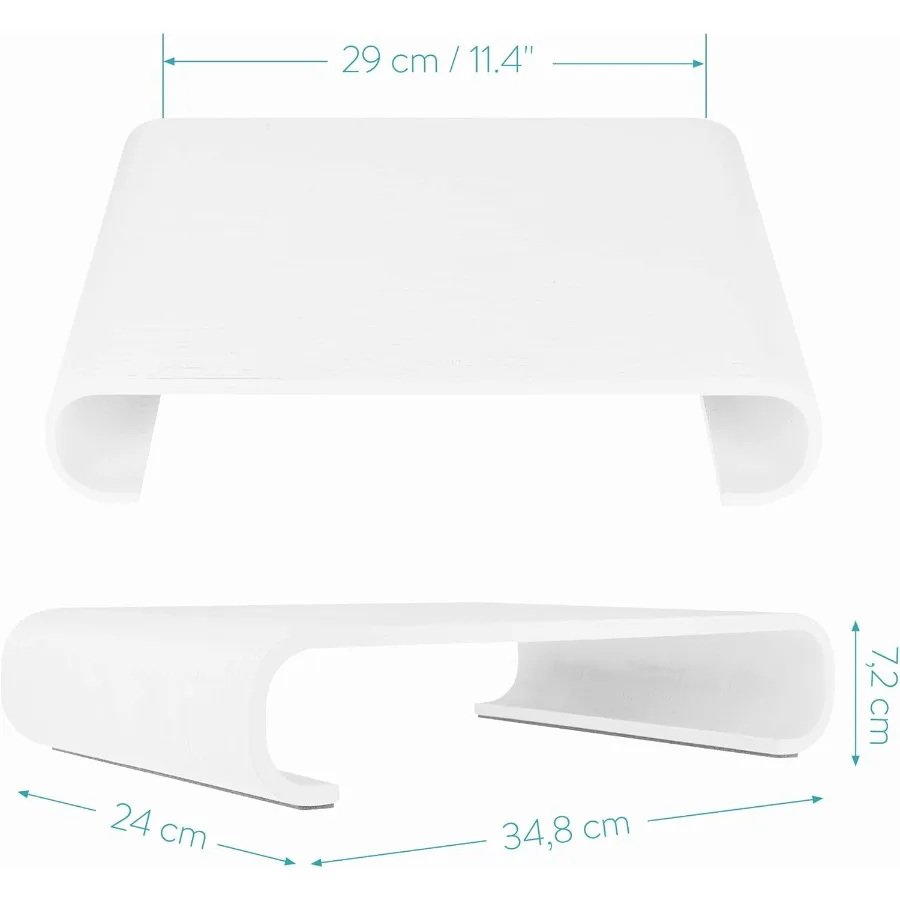 Navaris Holz-Monitorständer-Riser – Computertisch-Organizer, Desktop-Dock, Holzhalterung, Display für PC, TV, Bildschirm, Notebook, Laptop –