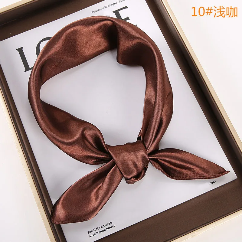 

New Solid 60x60cm Square Scarf Single Imitation Silk Bright Light And Satin Performance Scarves Party Gift