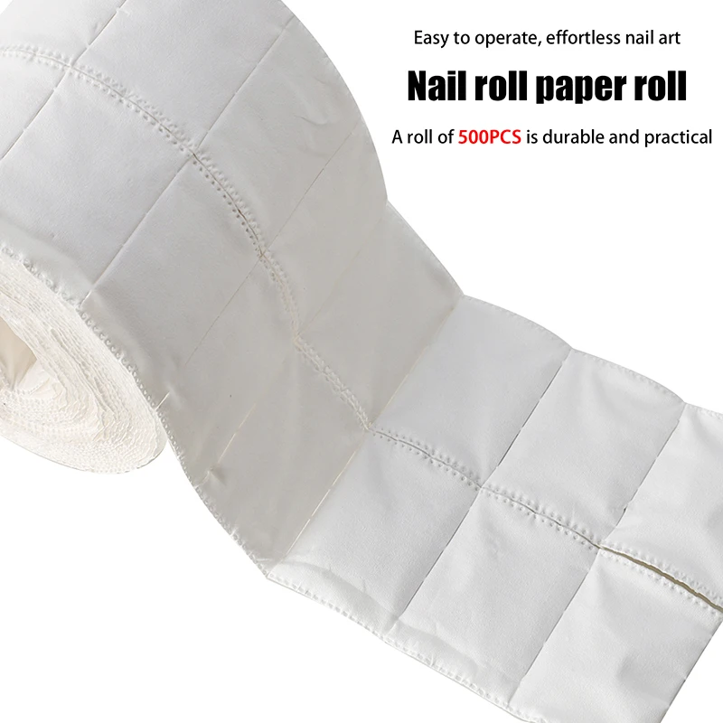 500 Pz/rotolo Nail UV Gel Polish Remover Cotone Pulito Pad Bianco Strappato Senza Pelucchi Salviette Per Unghie Trucco Soak Unghie Artistiche Manicure Strumento