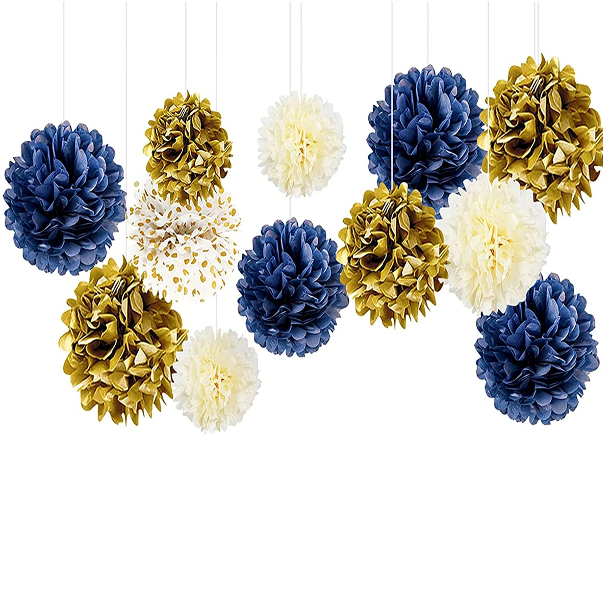 Royal Blue Gold Beige Latex Balloons Boy Birthday Party Hanging Decorations For Paper Flag Pom Pom Flower Heart Tassel Garlands