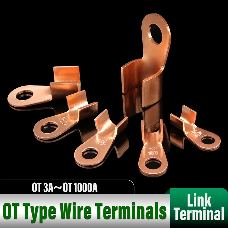 OT3A ~ OT1000A OT Terminal Wires Wire and Cable Connectors Bare Copper Bare Terminals Open-End Crimped Cable Connectors 2~50pcs