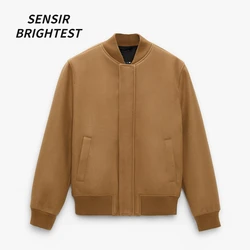 Fall/winter Daily Commuter Retro Casual Pilot Artificial Wool Baseball Jacket Men
