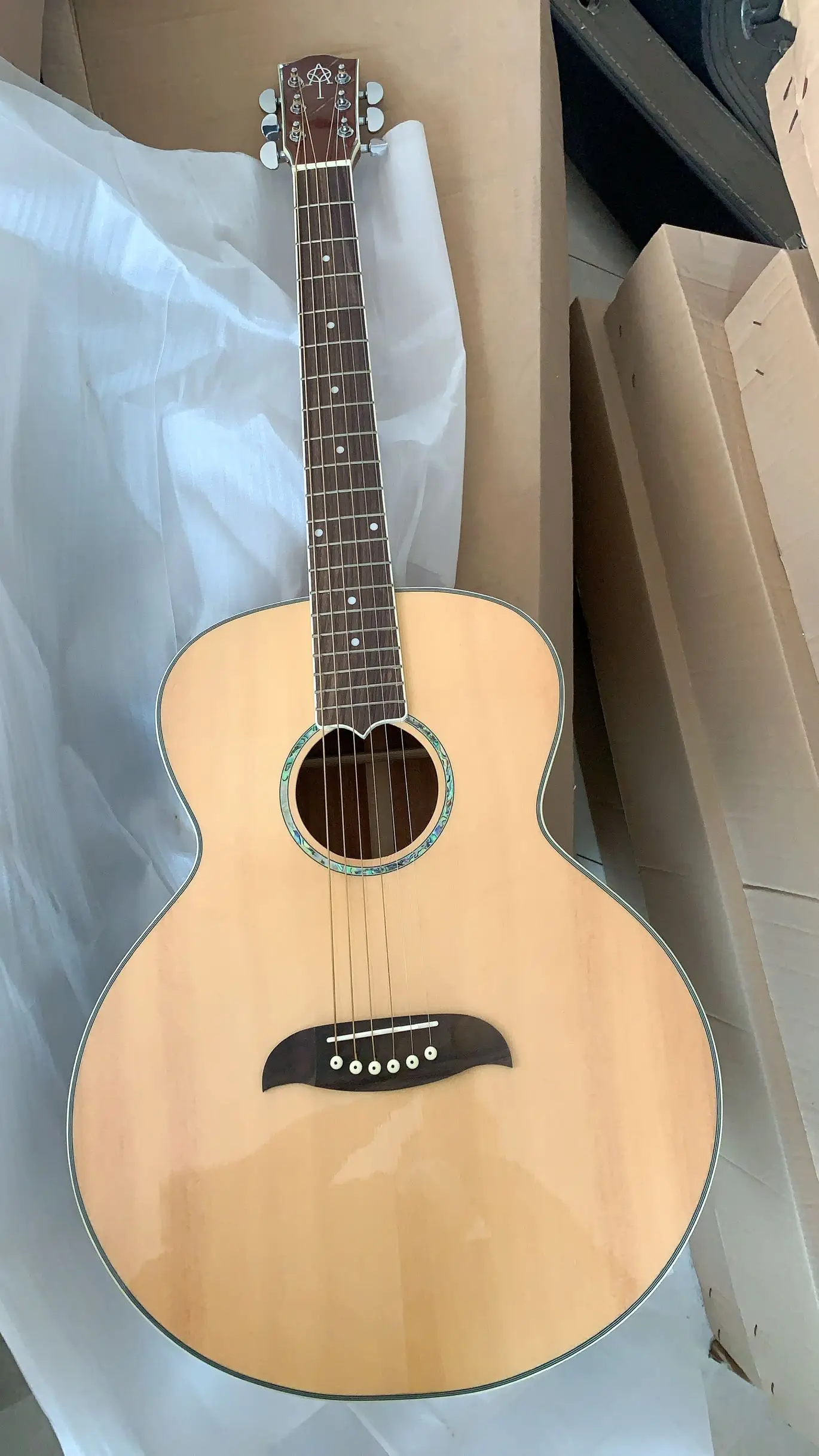 In Stock 42# Baritone Acoustic (Electric) Guitar In Natural 20200327