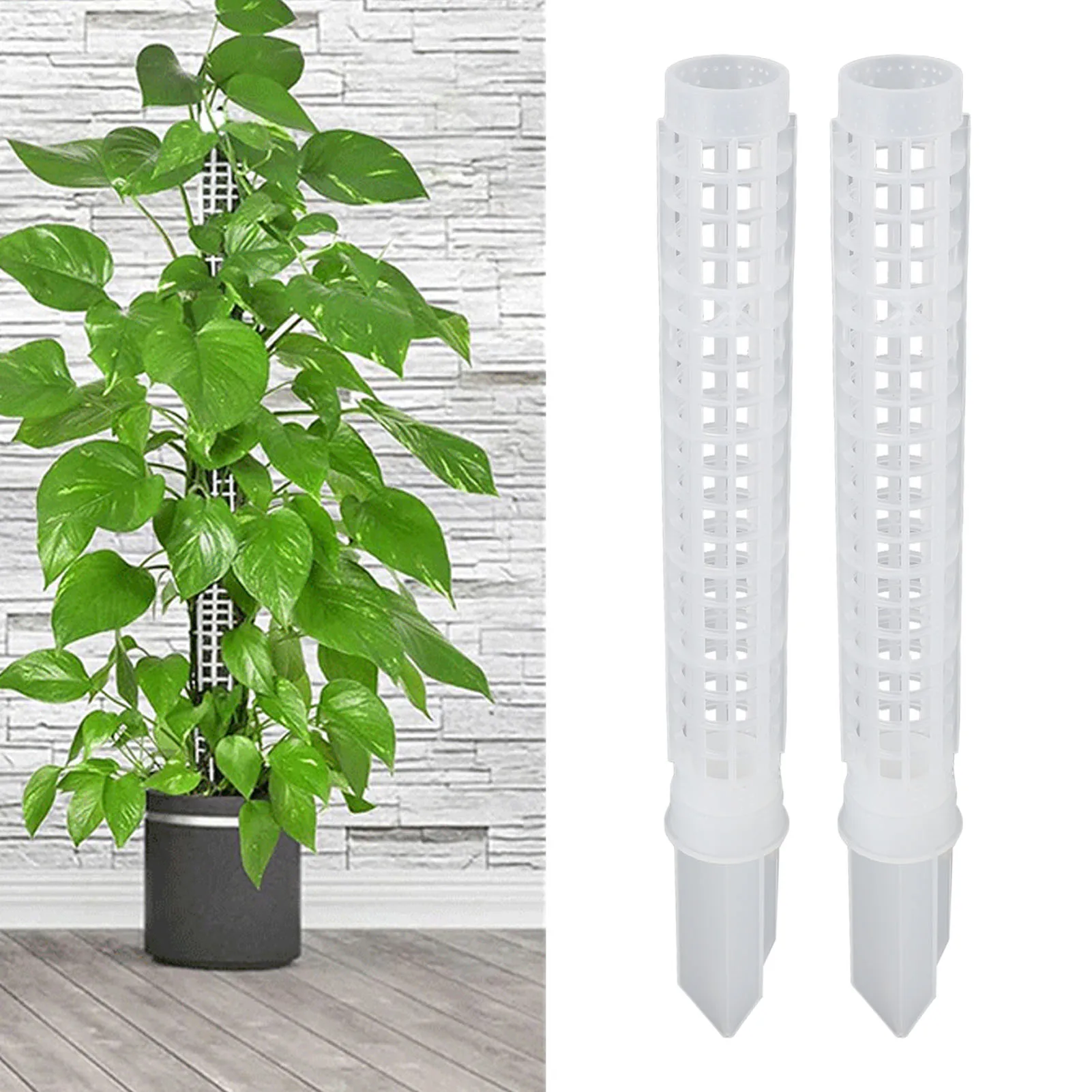 

4Pcs Stackable Mesh Moss Pole For Indoor Plants Monstera Climbing Plants Plastic Support Kit Gardening Supplies