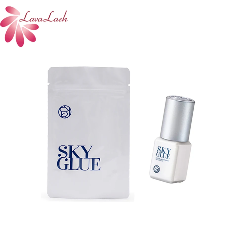 1 Bottle Original Korea 5ml Sky Glue for Eyelash Extensions Sky TD Glue Sky Clear White Cap False Lash Adhesive with Sealed Bag