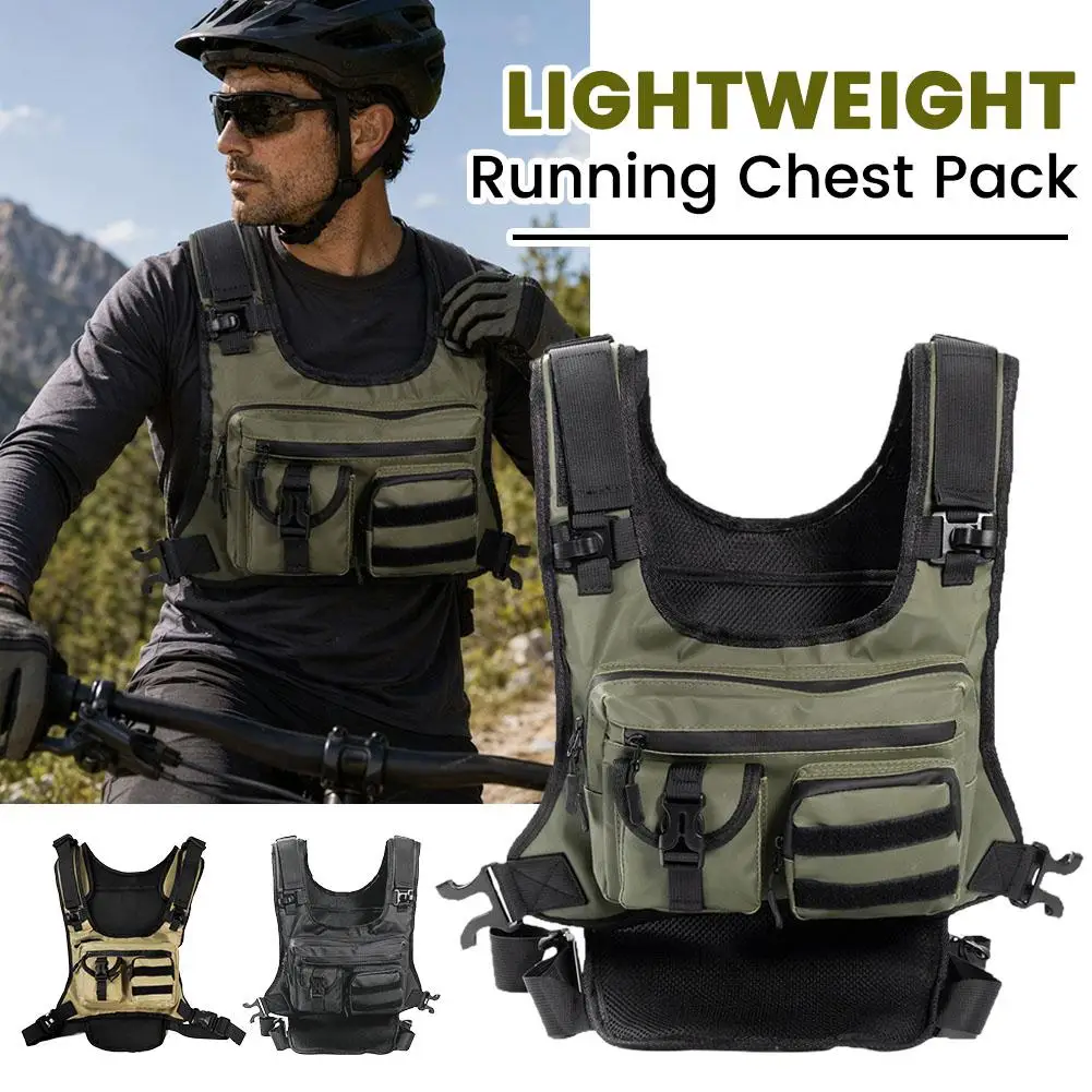 Mehrtaschen-Taktische Brusttasche Leichte Sportweste mit leicht zugänglichem Stauraum für Laufen, Radfahren, Wandern und Outdoor-Aktivitäten – Detail 4