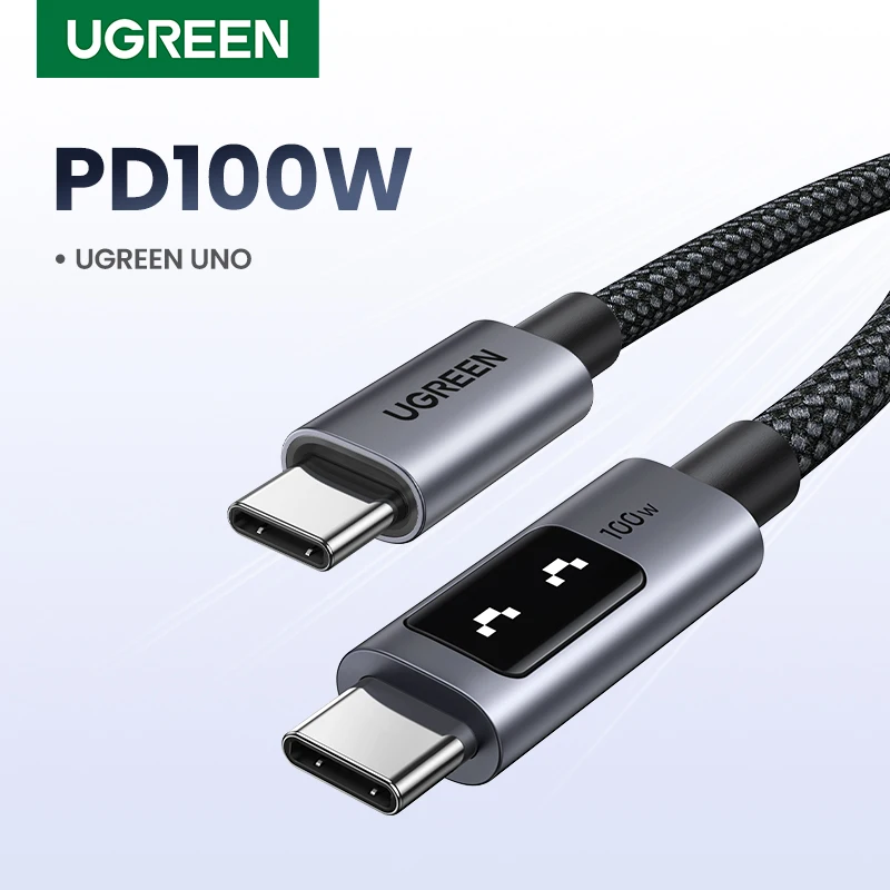UGREEN Uno PD100W USB C Cable Fast Charging 5A Type C Data Cord for Laptop MacBook iPhone 17 Samsung Xiaomi iPad Emoji Display