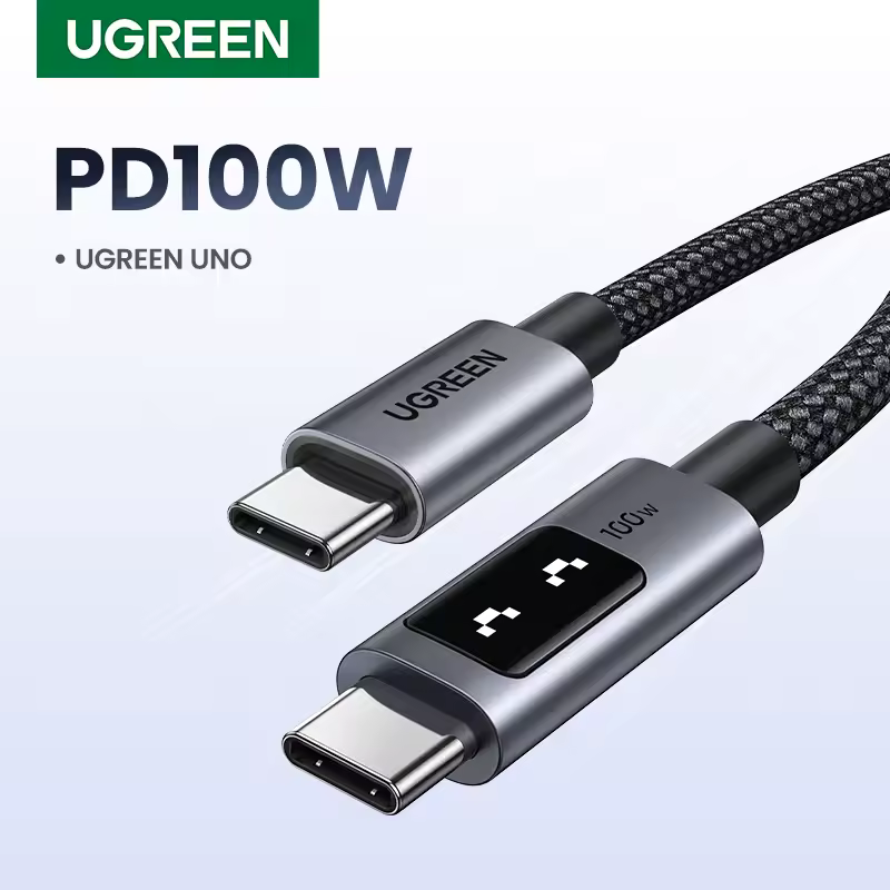 UGREEN Uno PD100W USB C Cable Fast Charging 5A Type C Data Cord for Laptop MacBook iPhone 17 Samsung Xiaomi iPad Emoji Display