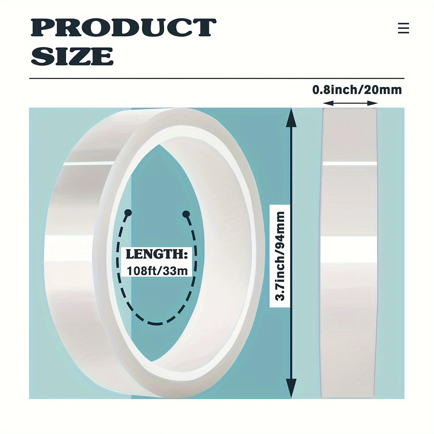 6 Rolls 20mm x33m(108ft) Clear Heat Tape, High Temperature Heat Resistant Tape,Heat Transfer Tape for Heat Press and Sublimation