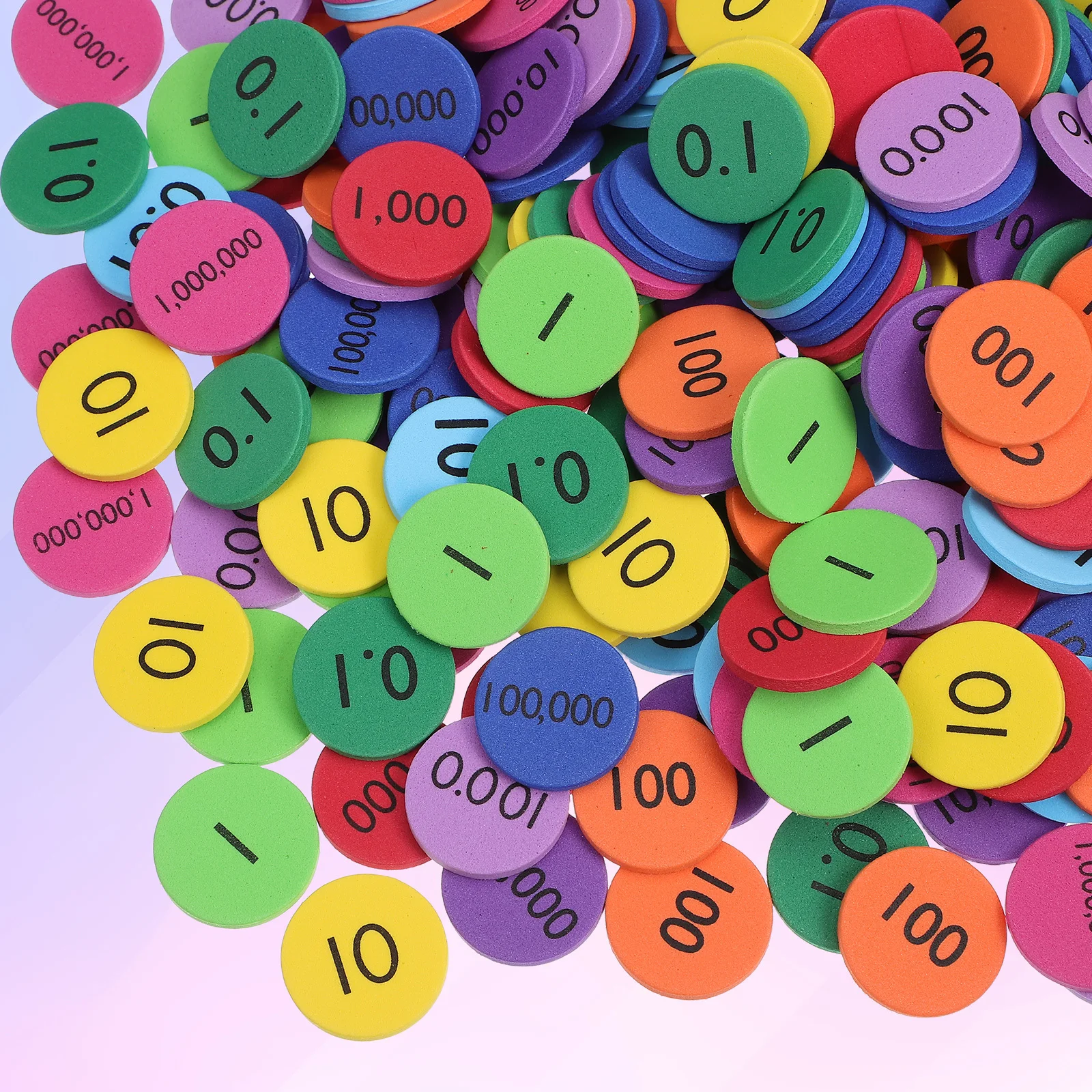 320 Uds. Discos de valor de lugar, discos cognitivos de números, discos de aprendizaje de matemáticas de colores brillantes para niños, suministros educativos de enseñanza