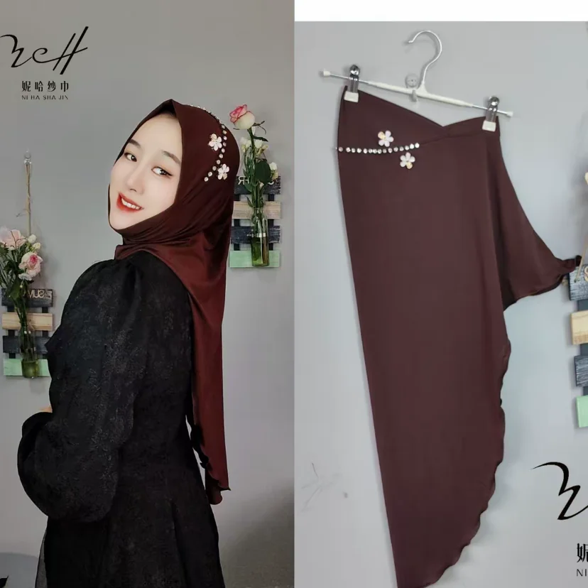 Crystal Linen Handmade Muslim Islam Lady Casual Hijab Covers