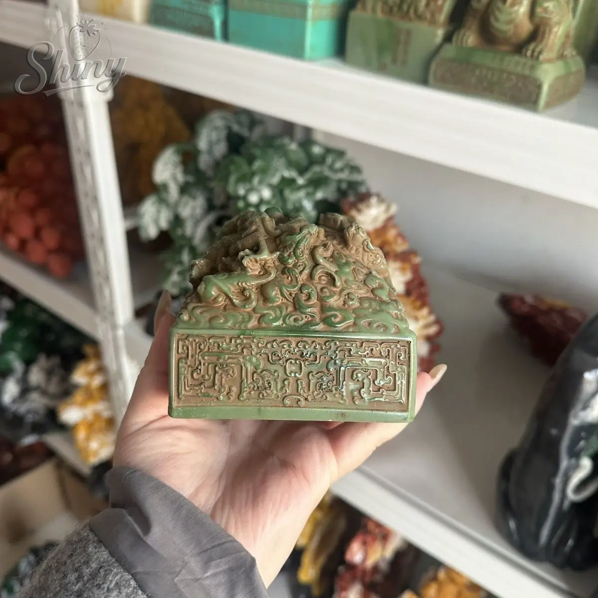 Shoushan Stone Dragon Seal Ancient Chinese Imperial Jade Seals Artificial stone Stamp Calligraphy Art Decor Figurine