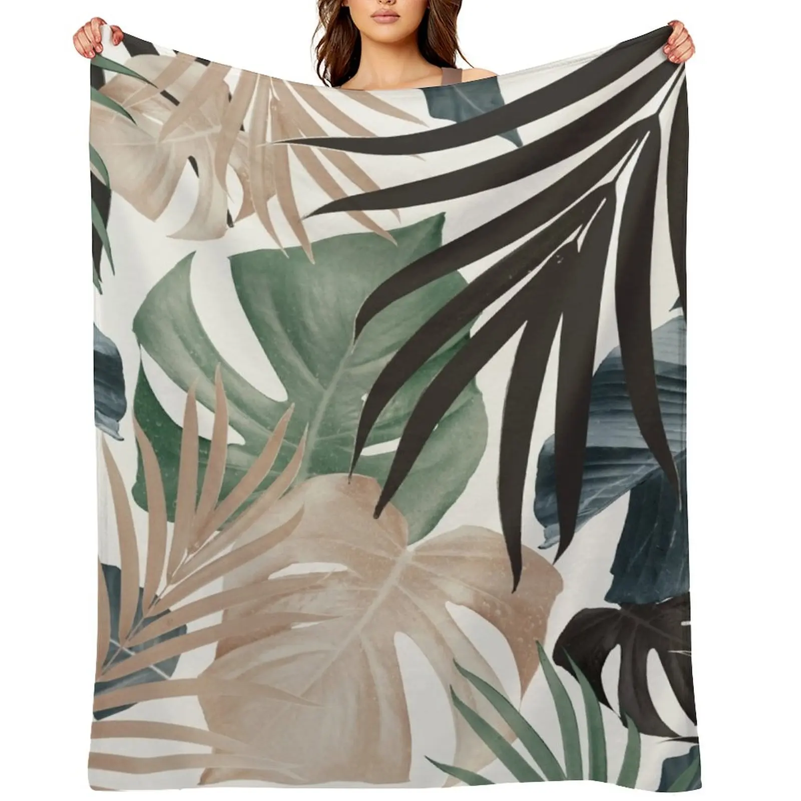 

Tropical Jungle Leaves Pattern #13 (Fall Colors) #tropical #decor #art Throw Blanket Moving Weighted Blankets