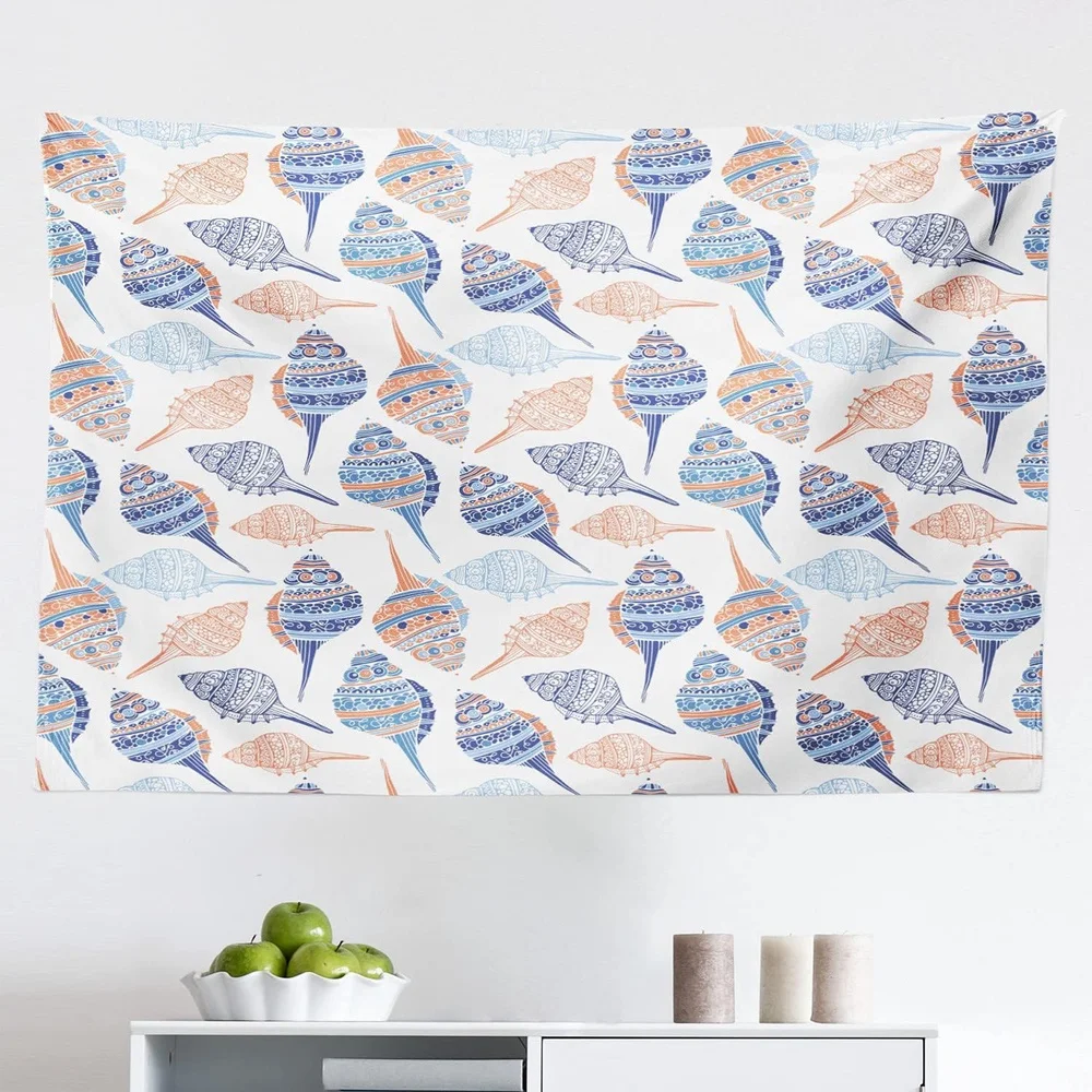 

1 шт., тема морской жизни, абстрактная ракушка, гребешок, богемный принт, спальня, гостиная, общежитие, тканевое настенное украшение