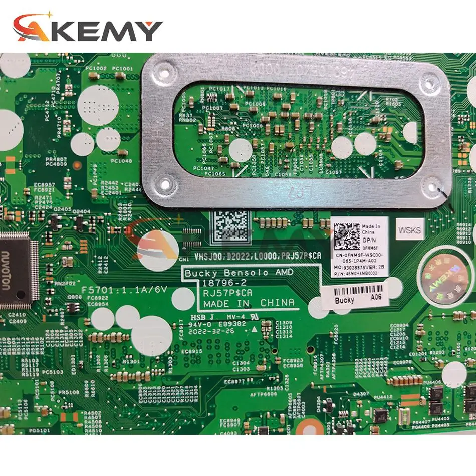 Per Dell Inspiron 14 5485 15 5585 Scheda Madre Del Computer Portatile 18796-2 R3 R5 R7 3a Gen UMA Testato OK