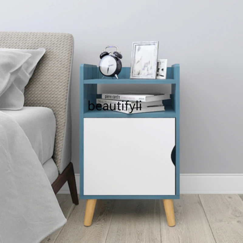 LBX Simple Modern Bedside Table Nordic Mini Bedroom Bedside Cabinet Narrow Cabinet Solid Wood Locker