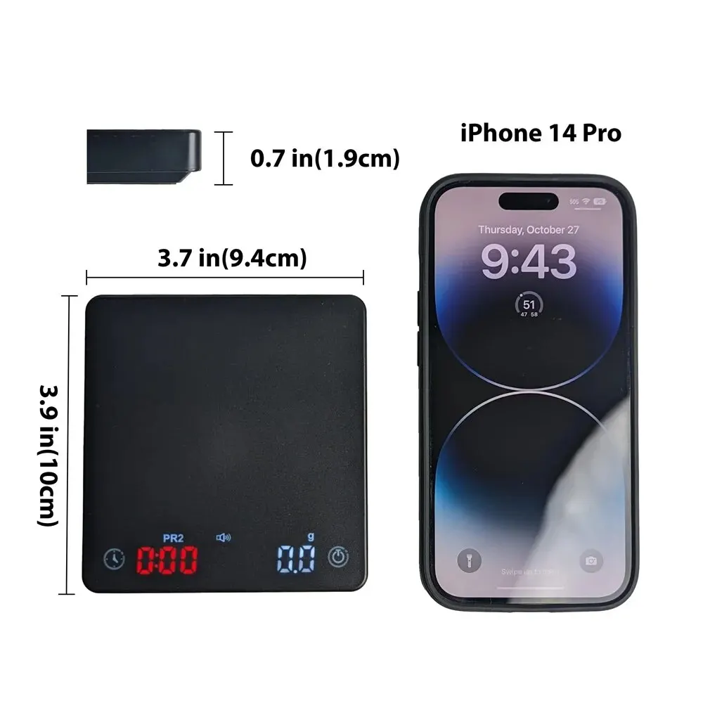 Mini Coffee Nano Coffee Scale with Timer Espresso Scale with Auto Tare Touch Sensor and Silicone Cover