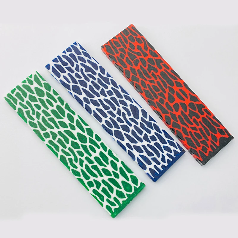 1pc 120X40X8MM Colorful Giraffe Patterns Resin Material Board Plate for Knife Tools Grip Handle DIY Making Patches